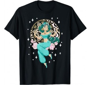Disney Aladdin Jasmine Crescent Moon Anime Portrait T-Shirt